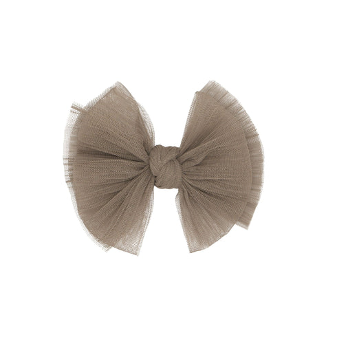 tulle-fab®-clip-pleated-latte Baby Bling Bows clips headbands - Sophia's StyleTULLE FAB CLIP-