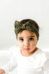 knot-army-green Baby Bling Bows clips headbands - Sophia's Style-