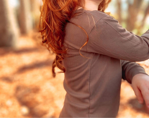 hot-cocoa-brown-ribbed-long-sleeve-pjs Big Dreams Little Jammie Session Sophia's Style-2