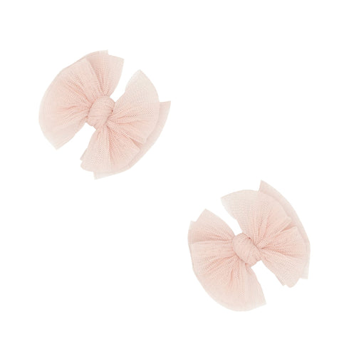 2pk-tulle-baby-fab®-clips-pleated-rose-quartz Baby Bling Bows clips headbands - Sophia's Style2PK TULLE BABY FAB CLIPS-