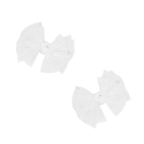 2pk-tulle-baby-fab®-clips-pleated-white Baby Bling Bows clips headbands - Sophia's Style2PK TULLE BABY FAB CLIPS-