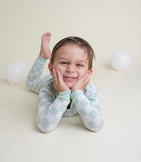 mint-checkers-dream-set Dream-Big-Little-Co-pajama-baby-blanket