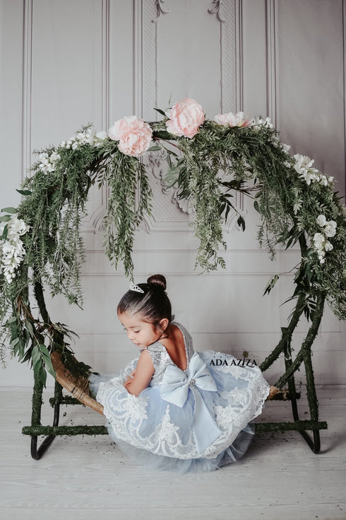 Alana Dress Silver & Blue