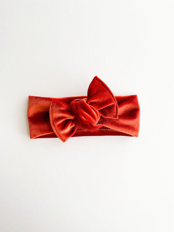 burnt-orange-velvet-headwrap Boosh Baby - Sophia's Style-1