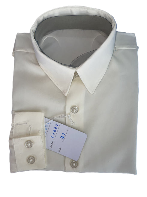 Ivory Rafael Boys Microfiber Long Sleeve Dress Shirt 2T-16