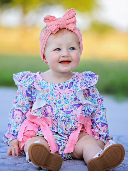 unicorn-floral-print-girls-long-sleeve-romper-sophias-styleRomper-1