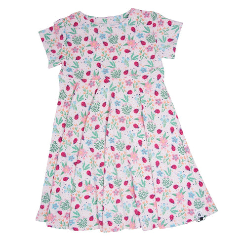 ladybug-flower-garden-cap-sleeve-swirly-girl-dress Sweet Bamboo - Sophia's StyleDresses-1