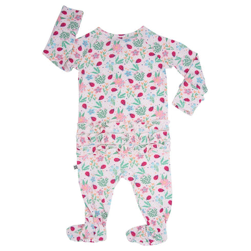 ladybug-flower-garden-ruffle-baby-footie Sweet Bamboo - Sophia's Style-5