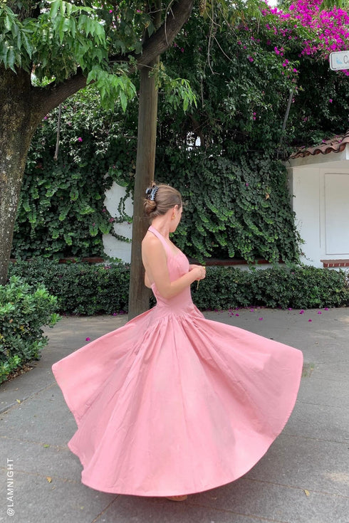 caught-in-the-rain-pink-woven-midi-dress Flying Tomato-Sophia's Style-2