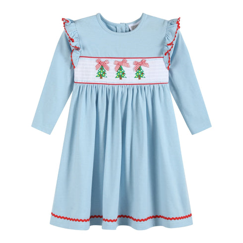 light-blue-christmas-tree-smocked-knit-dress-lil-cactus-sophias-styleDress-1