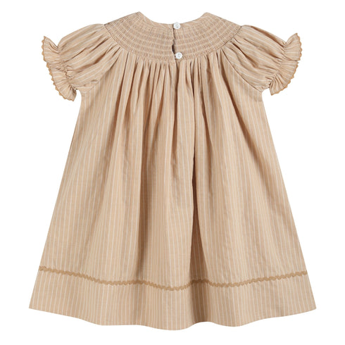 light-brown-pinstripe-pumpkin-smocked-bishop-dress-lil-cactus-sophias-style-2