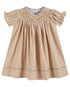 light-brown-pinstripe-pumpkin-smocked-bishop-dress-lil-cactus-sophias-styleDress-1