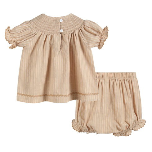 light-brown-pinstripe-pumpkin-smocked-dress-and-bloomer-set-lil-cactus-sophias-style-2