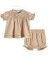 light-brown-pinstripe-pumpkin-smocked-dress-and-bloomer-set-lil-cactus-sophias-styleDress and Bloomer Set-1