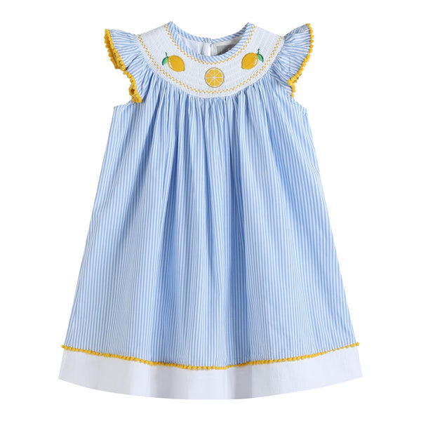 light-blue-striped-lemons-smocked-bishop-dress-lil-cactus-sophias-styleBishop Dress-1