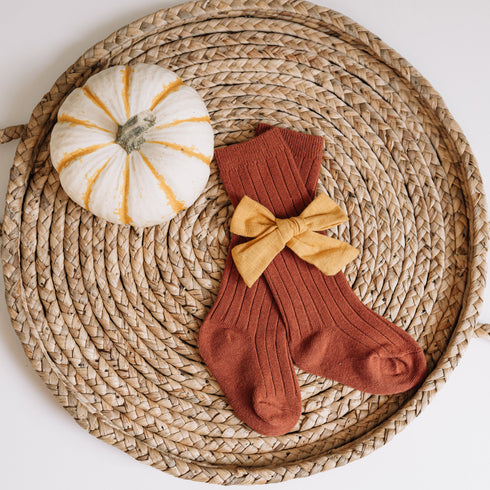 llb-standard-knee-high-socks Little Love Bug - Sophia's Style-Kids Shoes-size-Copper Rose-