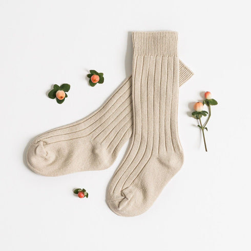 llb-standard-knee-high-socks Little Love Bug - Sophia's Style-Kids Shoes-size-Oatmeal-