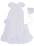 Baby Girls White Lucy Christening Gown Newborn-24M - SophiasStyle.com