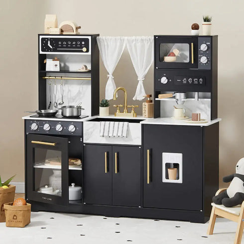 tiny-land®-trendy-black-style-play-kitchen-Tiny Land-Sophia's Style-Toy-1