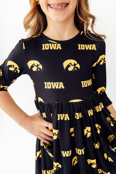 iowa-black-tigerhawk-3-4-sleeve-pocket-twirl-dress-sophias-style-2