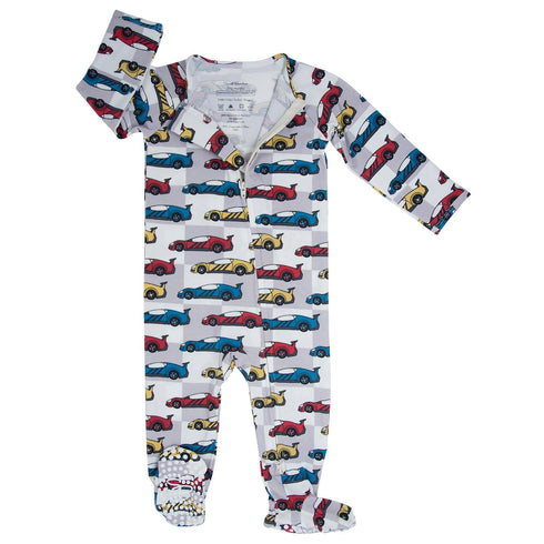 matchbox-cars-zipper-footie Sweet Bamboo - Sophia's StyleFooties-1