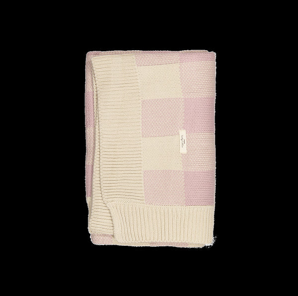 the-gingham-knit-blanket-mauve Lovely Littles - Sophia's StyleKnit Blanket-1