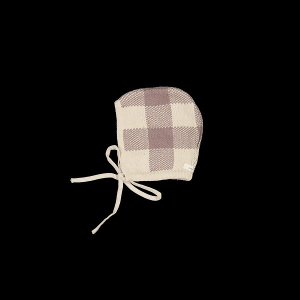 the-gingham-knit-bonnet-taupe Lovely Littles - Sophia's StyleKnit Bonnet-1