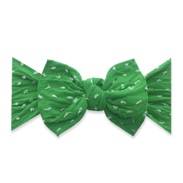 patterned-shabby-knot-kelly-green Baby Bling Bows clips headbands - Sophia's StylePATTERNED SHABBY KNOT-
