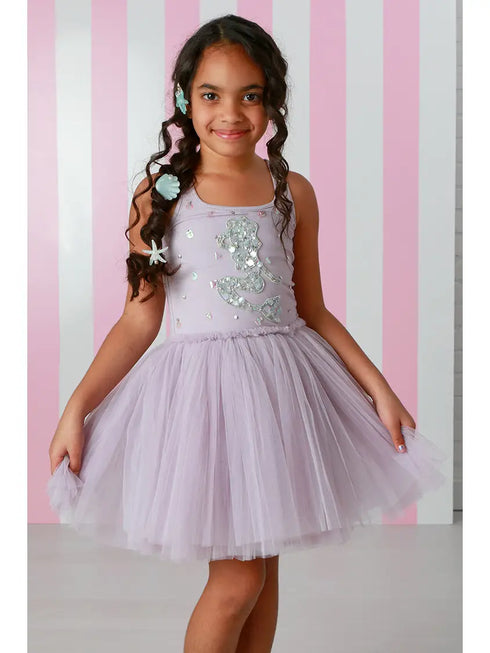 Lilac Mermaid Sparkle Tulle Girls Dress 12M-14