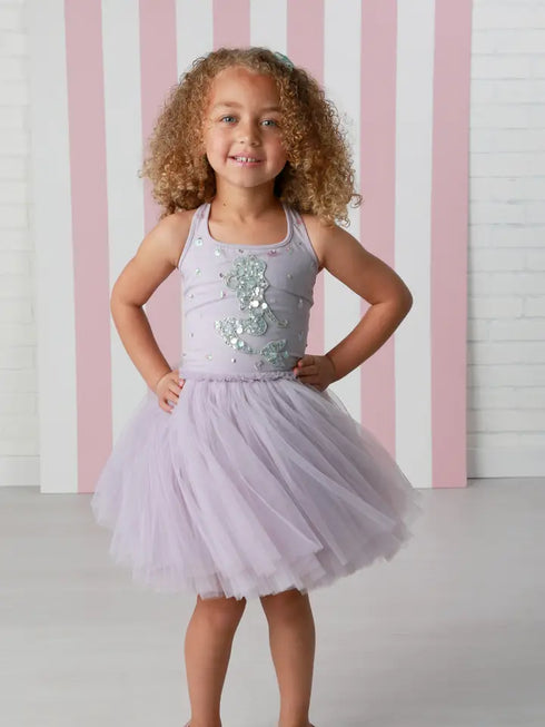 Lilac Mermaid Sparkle Tulle Girls Dress 12M-14