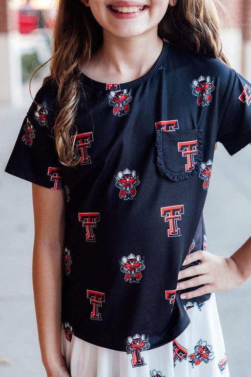 texas-tech-black-raider-red-ruffle-pocket-tee-Sophia's Style-3