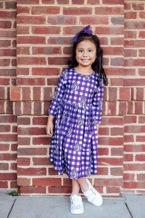 jmu-plaid-duke-dog-3-4-sleeve-pocket-twirl-dress-Sophia's Style-5