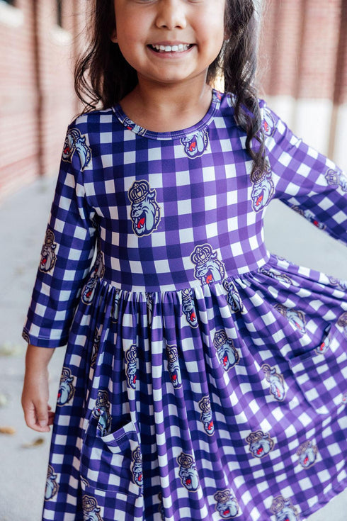 jmu-plaid-duke-dog-3-4-sleeve-pocket-twirl-dress-Sophia's Style-4