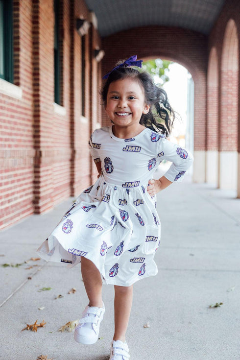 jmu-white-duke-dog-3-4-sleeve-pocket-twirl-dress-Sophia's Style-4