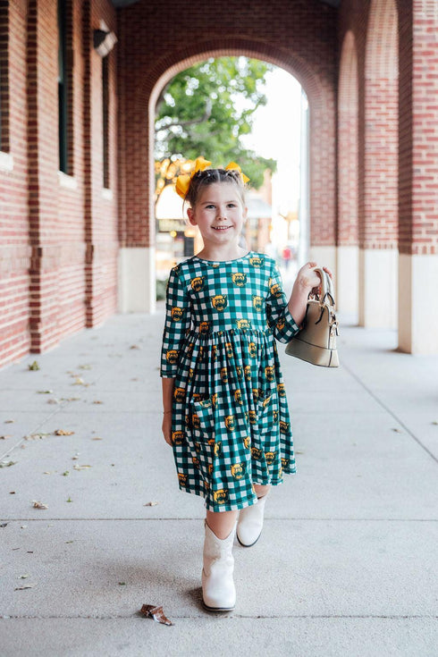 baylor-plaid-bear-3-4-sleeve-pocket-twirl-dress-Sophia's Style-5