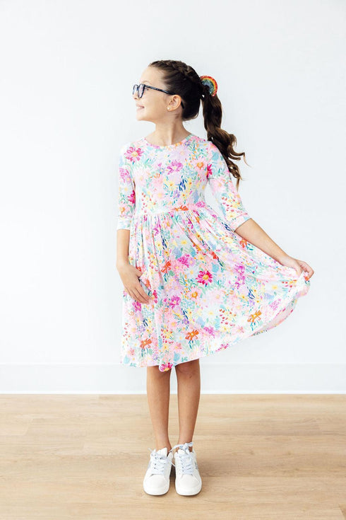 field-of-flowers-3-4-sleeve-pocket-twirl-dress Mila & Rose - Sophia's Style-2