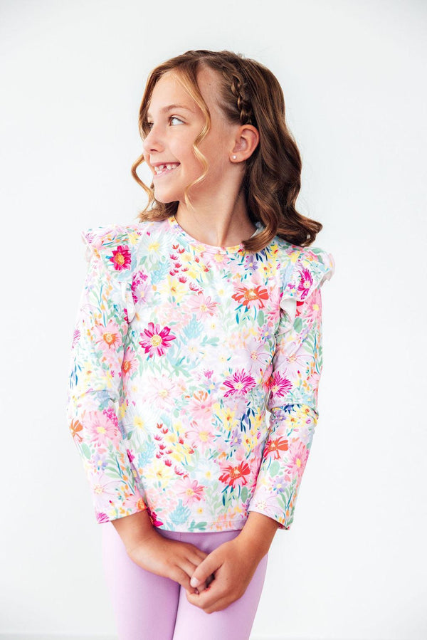 field-of-flowers-l-s-ruffle-tee Mila & Rose - Sophia's StyleRuffle Tee L/S-1