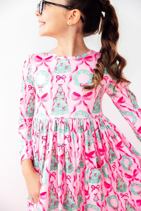 jingle-bows-l-s-pocket-twirl-dress Mila & Rose - Sophia's StyleTwirl Dress - Pocket - L/S-1