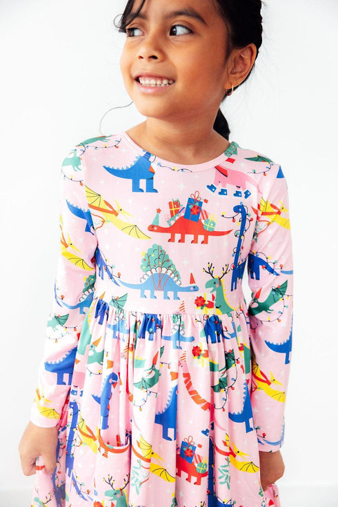 jingle-saurus-l-s-pocket-twirl-dress Mila & Rose - Sophia's StyleTwirl Dress - Pocket - L/S-1