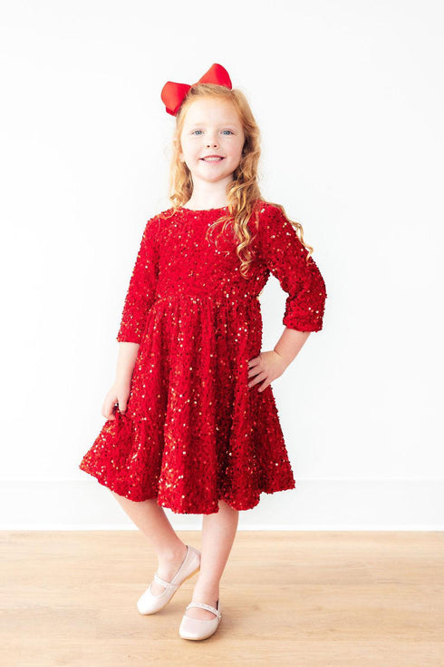 red-velvet-sequin-dress Mila & Rose - Sophia's Style-2