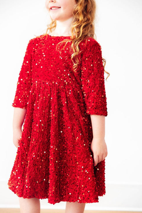 red-velvet-sequin-dress Mila & Rose - Sophia's Style-3