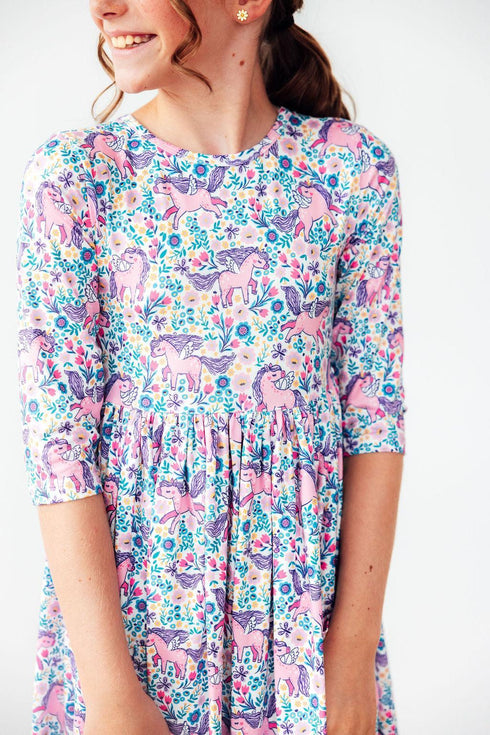 head-in-the-clouds-3-4-sleeve-pocket-twirl-dress Mila & Rose - Sophia's StyleTwirl Pocket Dress 3/4-1