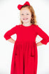 red-3-4-sleeve-pocket-twirl-dress Mila & Rose - Sophia's Style-3