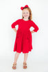 red-3-4-sleeve-pocket-twirl-dress Mila & Rose - Sophia's Style-2