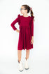 burgundy-l-s-ruffle-twirl-dress Mila & Rose - Sophia's StyleTwirl Ruffle Dress L/S-1