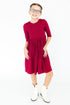 burgundy-3-4-sleeve-pocket-twirl-dress Mila & Rose - Sophia's Style-2