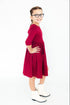 burgundy-3-4-sleeve-pocket-twirl-dress Mila & Rose - Sophia's Style-3