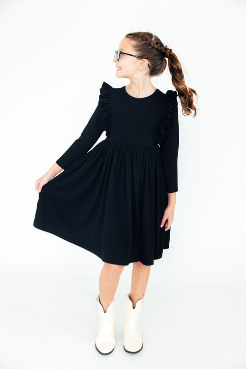 black-l-s-ruffle-twirl-dress Mila & Rose - Sophia's Style-2