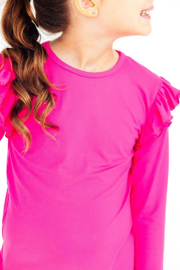 hot-pink-l-s-ruffle-tee Mila & Rose - Sophia's StyleRuffle Tee L/S-1