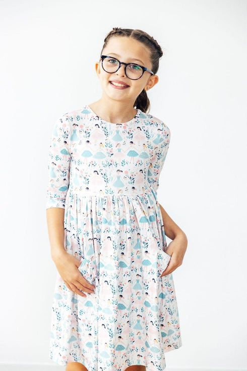 twinkle-toes-3-4-sleeve-pocket-twirl-dress Mila & Rose - Sophia's Style-2